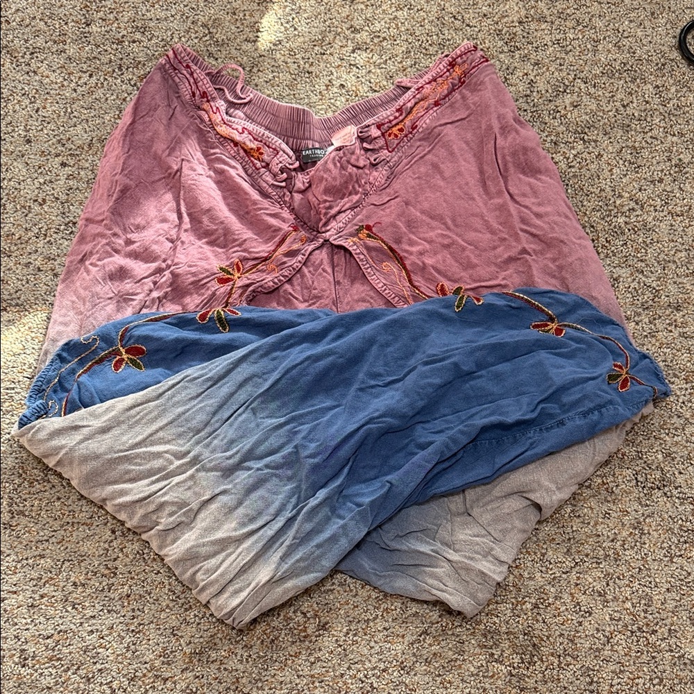 Pink and Blue Floral Pants